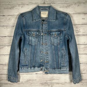Lucky Brand Denim Cotton Stretch Jean Jacket Trucker Tomboy Pockets S
